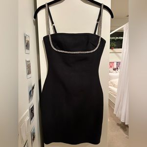 SUPERDOWN black rhinestone mini dress (pollie mini dress)